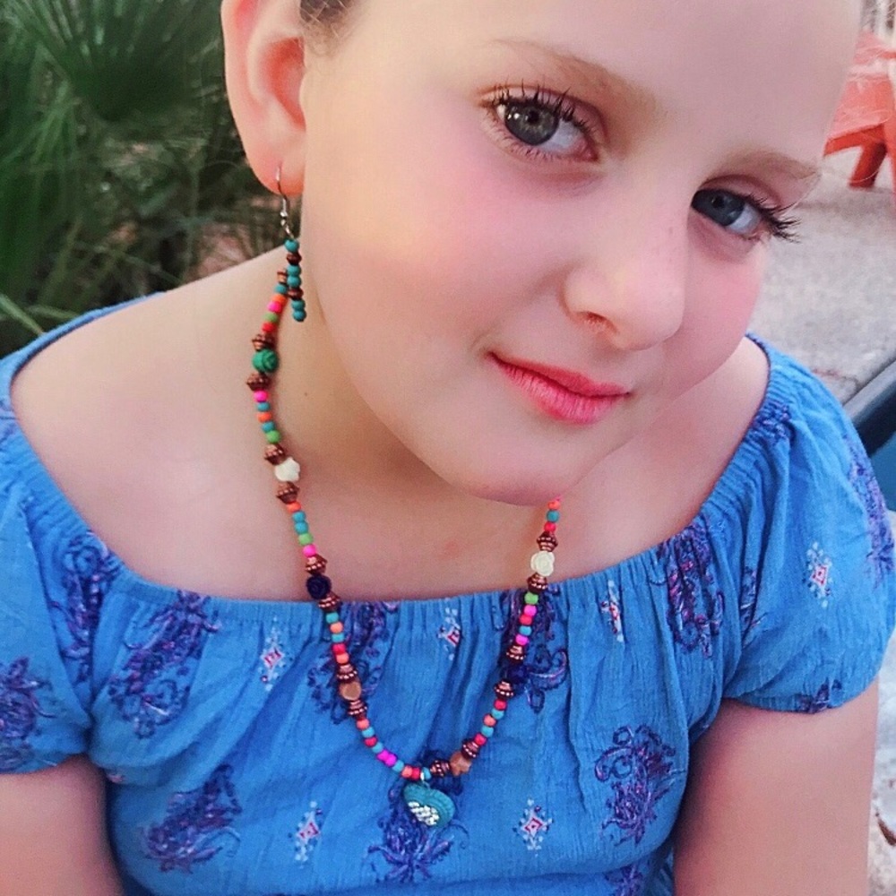 Boho Beaded Necklace & Earrings Set